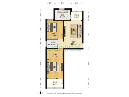 康迪苑 2室1厅1卫 82平方