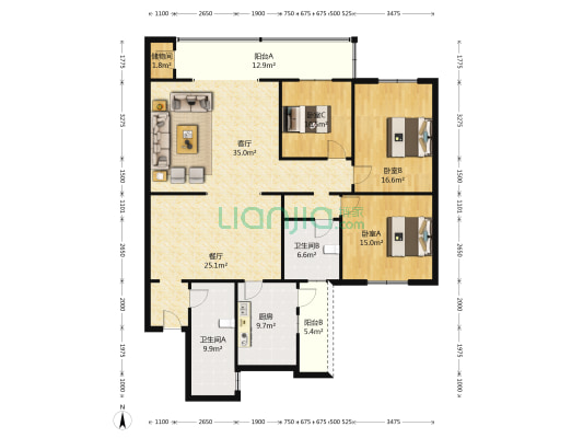 瑞通路10号 3室2厅2卫 173平方