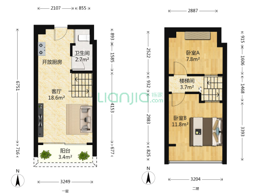 嘉葆润金座 2室1厅1卫 26平方