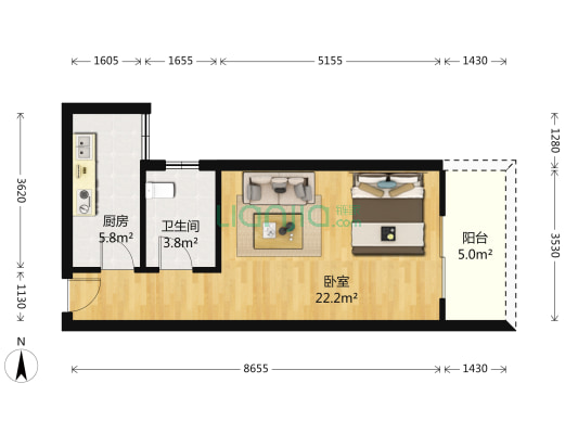 万象时代 1室0厅1卫 45平方