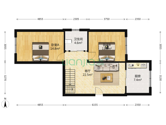 东昊花园 2室1厅1卫 112平方