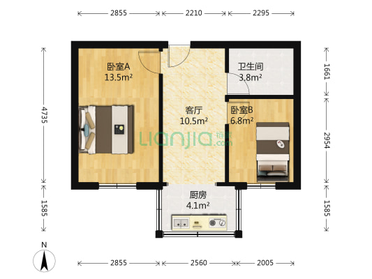 金城小区 2室1厅1卫 60平方