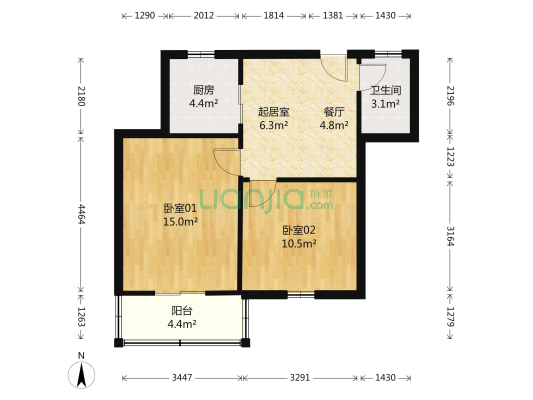 东体育会路400弄 2室2厅1卫 66平方