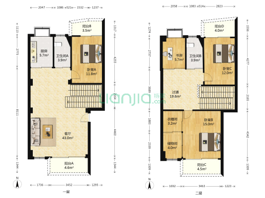 君兰苑 4室1厅2卫 171平方
