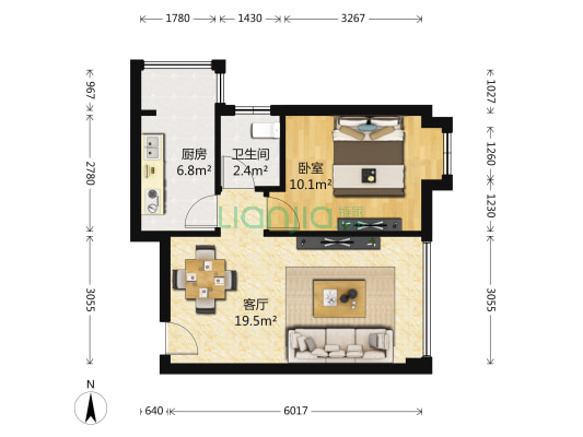 怡安花园 1室1厅1卫 47平方
