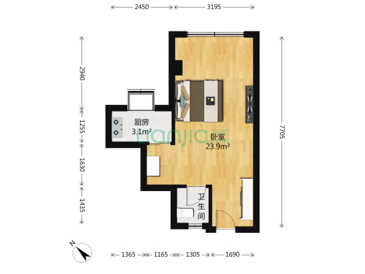 车站街辅堂社区 1室0厅1卫 38平方