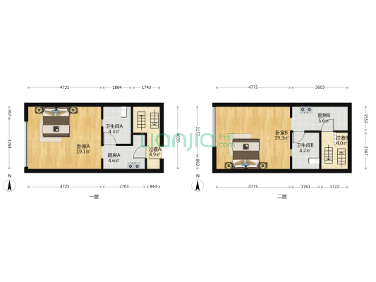 紫荆辰光 2室0厅2卫 51平方
