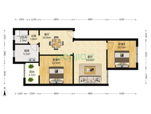 景德一巷103号 2室2厅1卫 80平方