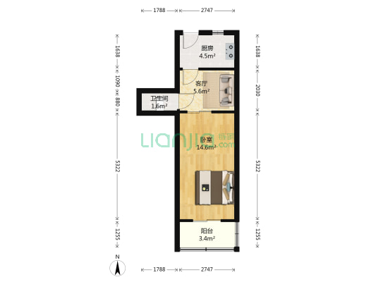 芳景里 1室1厅1卫 37平方