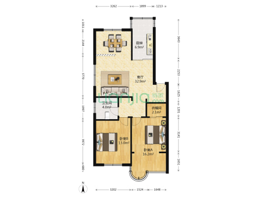 之江公寓 2室1厅1卫 87平方