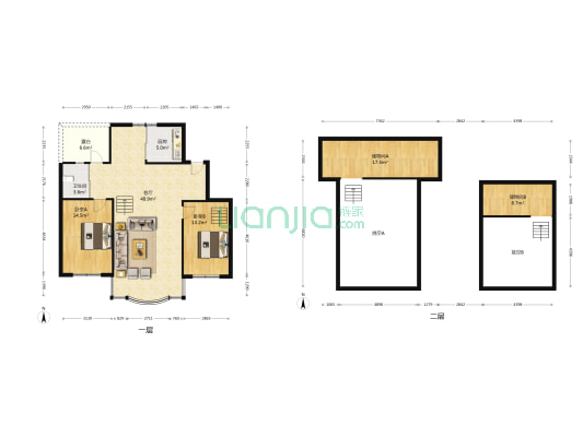 红田美林居 2室1厅1卫 107平方