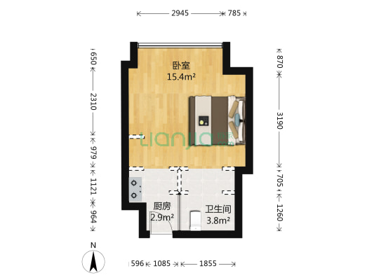 东一时区 1室0厅1卫 35平方