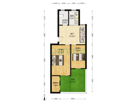 小石子街2-1号小区 2室1厅1卫 56平方