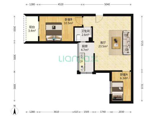 信景居 2室1厅1卫 62平方