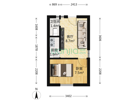 宝丽苑 1室1厅1卫 33平方