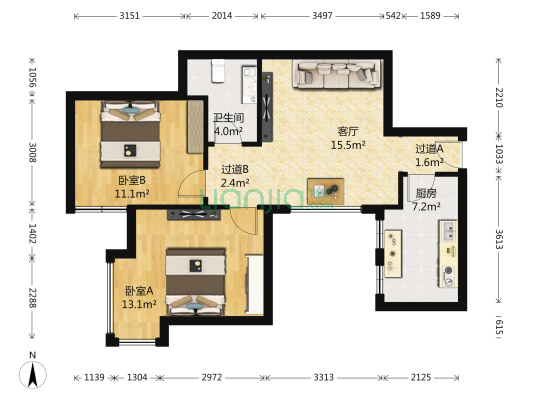 卓达太阳城2008 2室1厅1卫 78平方