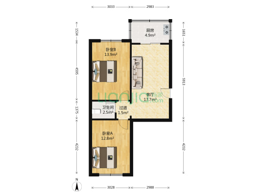 红凌小区 2室1厅1卫 70平方