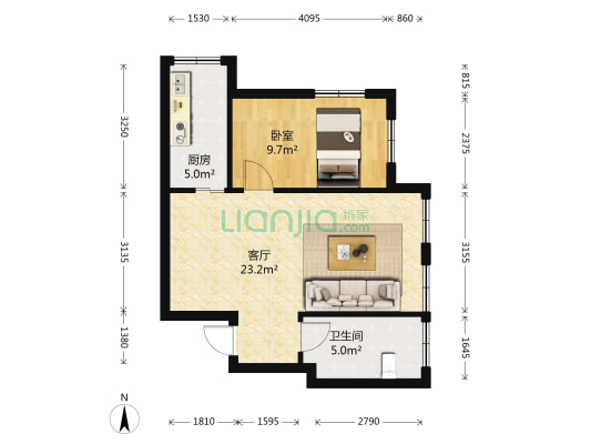 安华美郡 1室1厅1卫 61平方