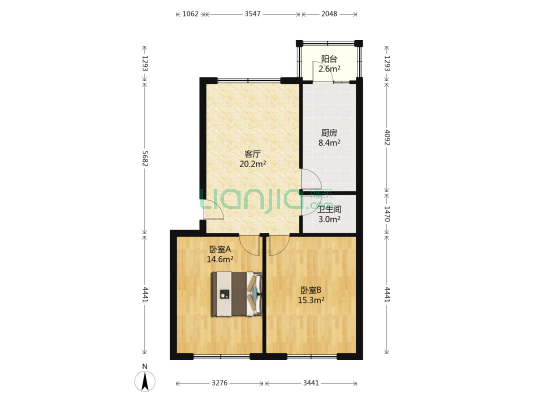 文营街 2室1厅1卫 82平方