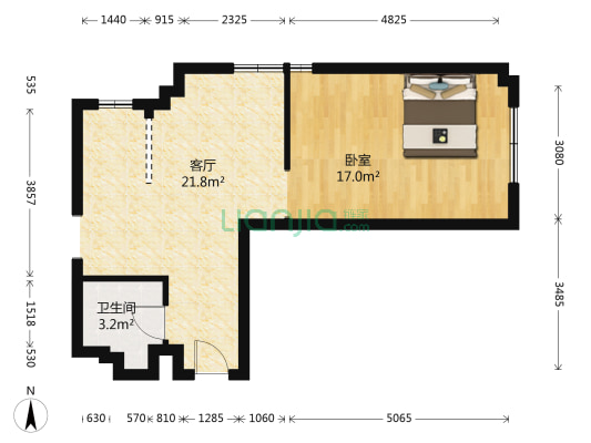 万晟现代城A区 1室1厅1卫 70平方