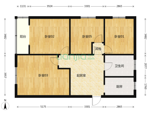 澳门公寓 4室1厅1卫 115平方