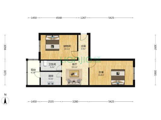 前进里(塘沽) 1室1厅1卫 71平方