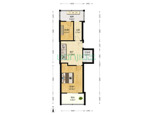 阳光花园一期 2室1厅1卫 73平方
