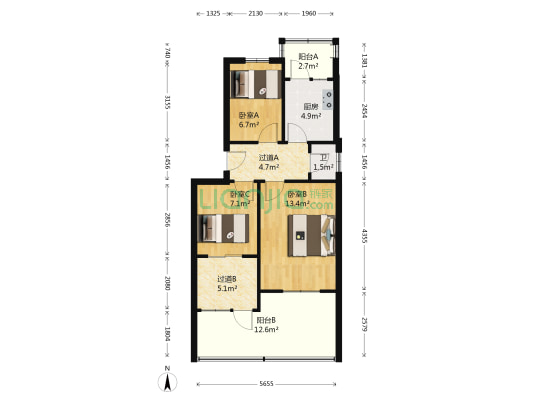 王官庄680号 3室0厅1卫 60平方