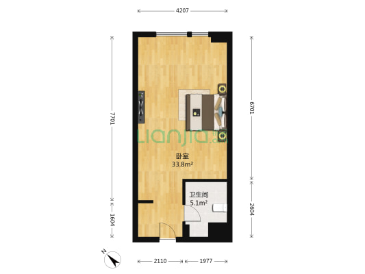世豪嘉柏 1室0厅1卫 54平方