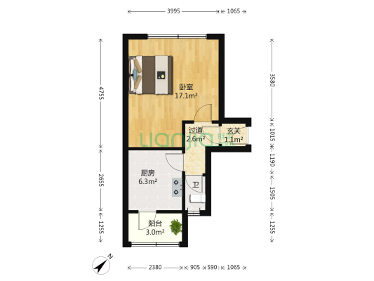 四明街 1室0厅1卫 36平方