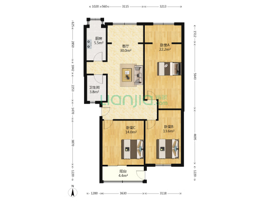 紫荆花园(汉阳) 3室1厅1卫 106平方