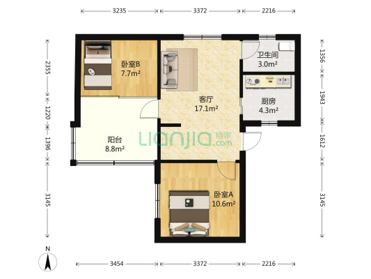 东五小区(浦东) 2室1厅1卫 61平方