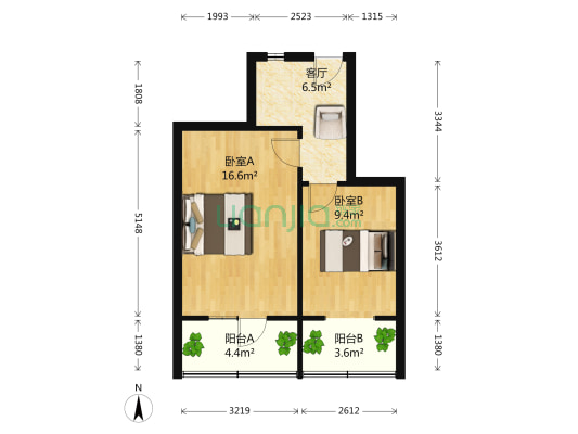 蔡家巷 2室1厅0卫 52平方