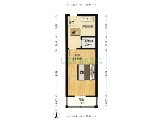 平湖西里 1室1厅1卫 36平方
