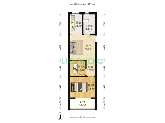 东清巷 2室1厅1卫 48平方