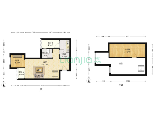 万国城一期 1室1厅1卫 85平方
