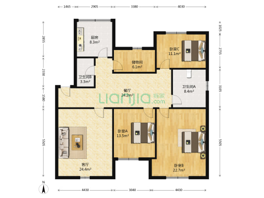 兴学园一巷 3室2厅2卫 127平方