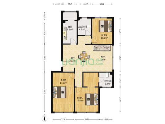 富奥斯坦利小镇 3室2厅2卫 130平方