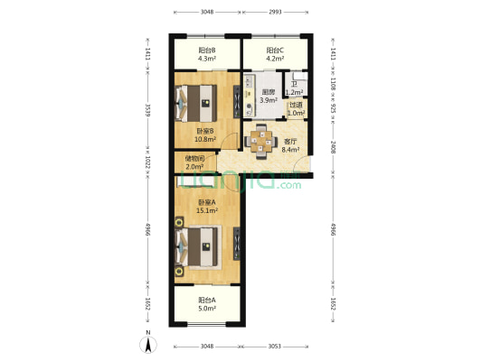 东关二条 2室1厅1卫 60平方