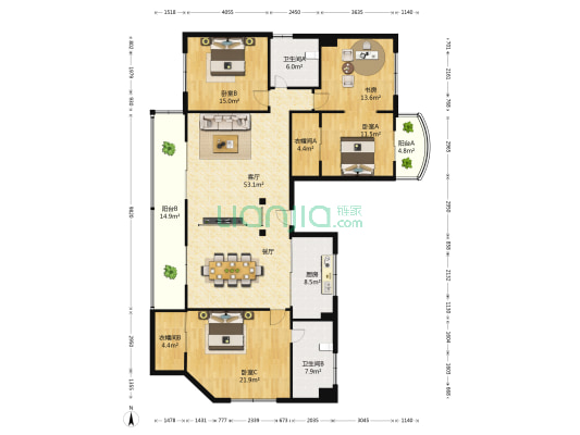 常宁里 4室1厅2卫 193平方