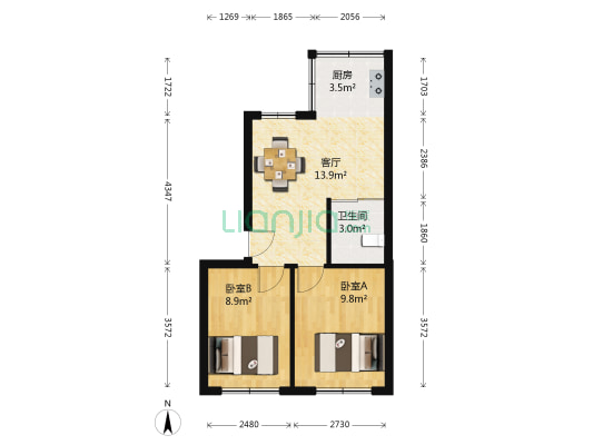 永安小区 2室1厅1卫 56平方