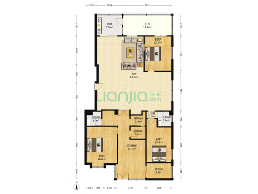 富商世家 4室1厅2卫 250平方