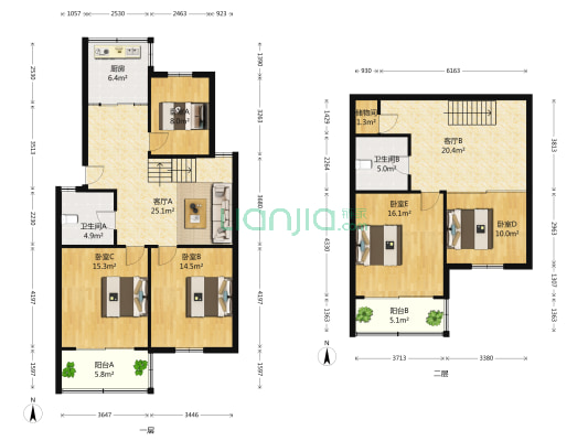 千禧苑 5室2厅2卫 159平方