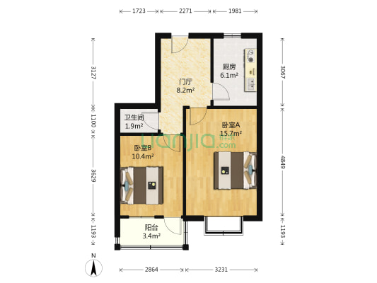 汽车厂西路29号 2室0厅1卫 53平方