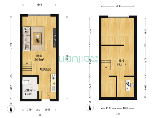上品公馆 1室0厅1卫 43平方
