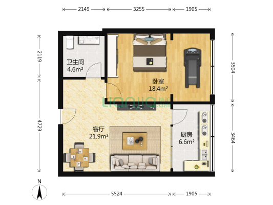 嘉成小区 1室1厅1卫 65平方