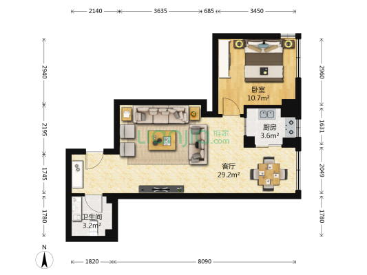 紫雁朗庭 1室1厅1卫 67平方