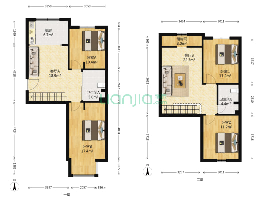 伊电林溪花园 4室2厅2卫 70平方
