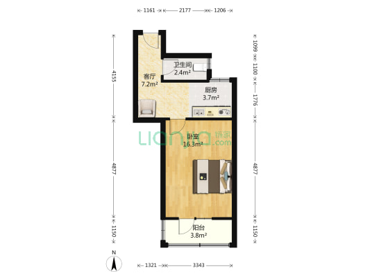 富平里 1室1厅1卫 42平方