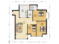 五里店轻轨旁 *城 居家三房 带家具家电 拎包入住-重庆庆业巴蜀城户型图